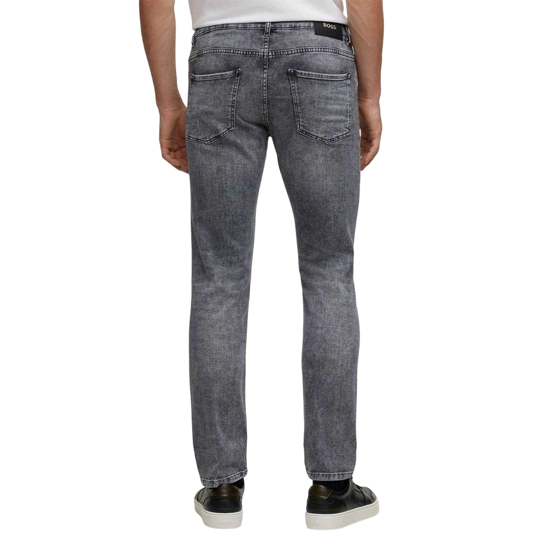 Charcoal - Back - Boss Mens Delaware3 Slim Jeans