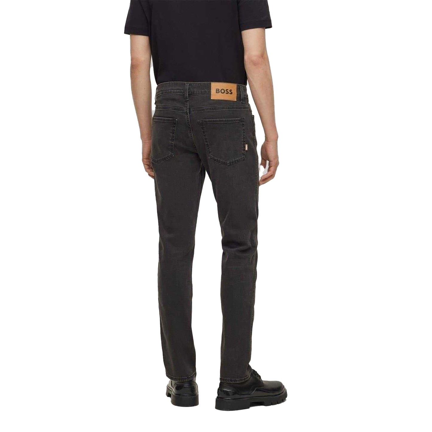 Dark Grey - Back - Boss Mens Delaware Jeans