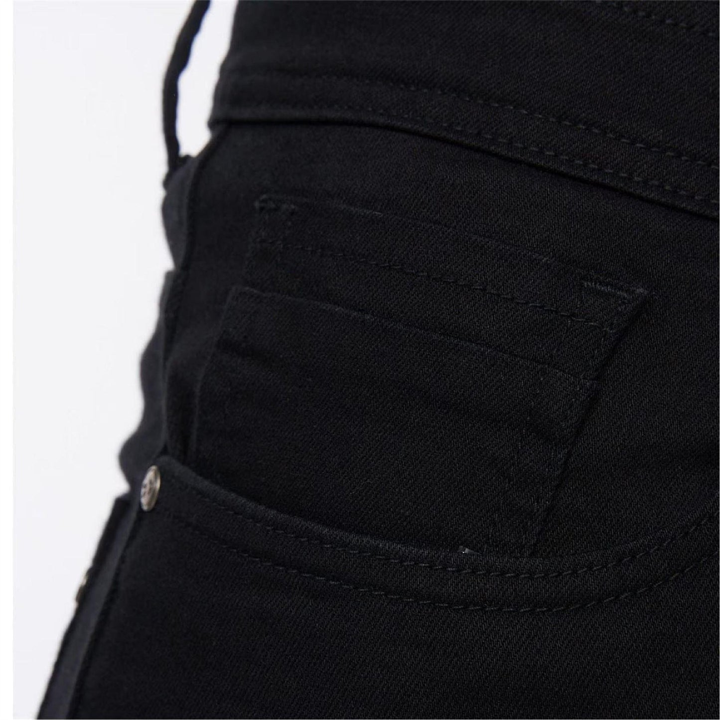 Solid Black - Side - Crosshatch Mens Buraca Slim Jeans