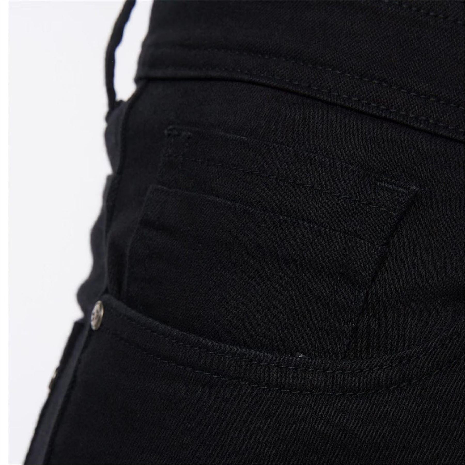 Solid Black - Side - Crosshatch Mens Buraca Slim Jeans