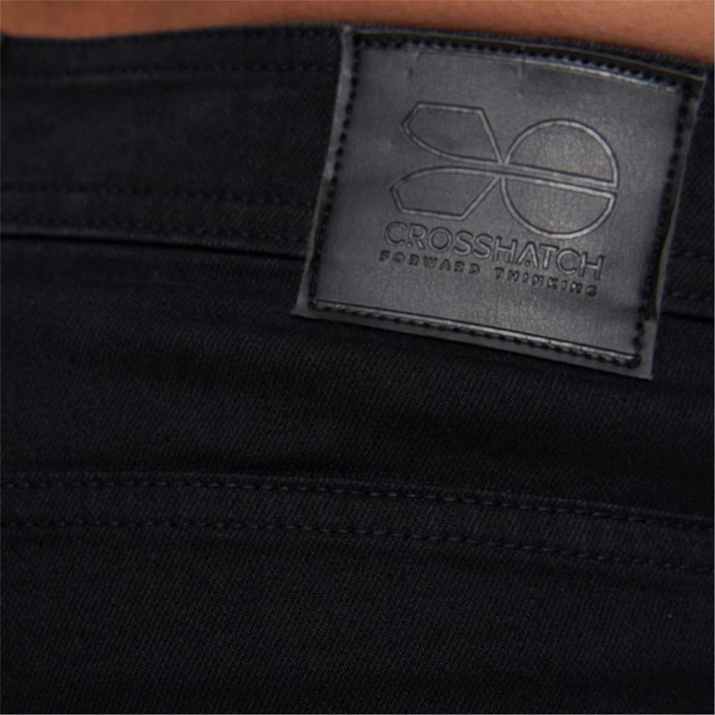 Solid Black - Lifestyle - Crosshatch Mens Buraca Slim Jeans