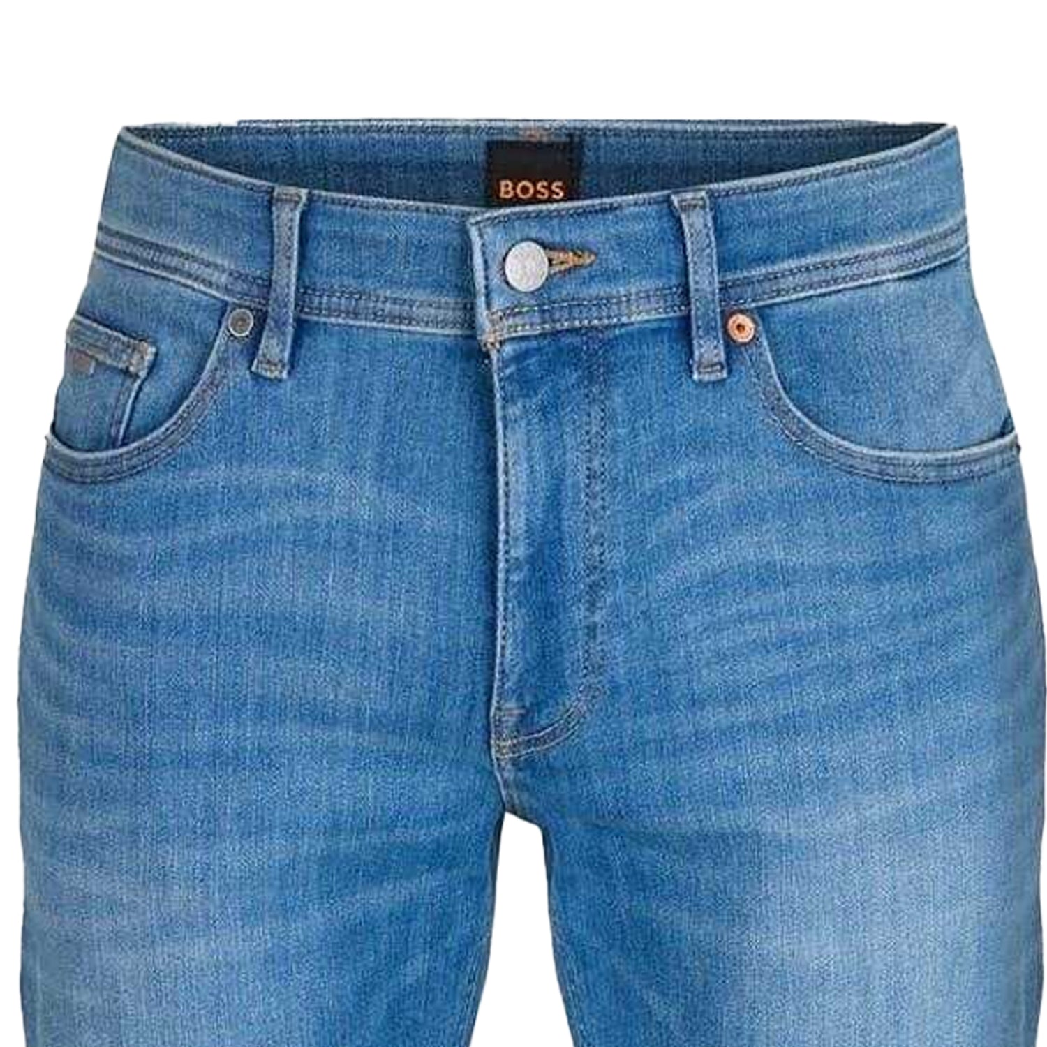Bright Blue - Back - Boss Mens Delaware Denim 5 Pockets Slim Jeans