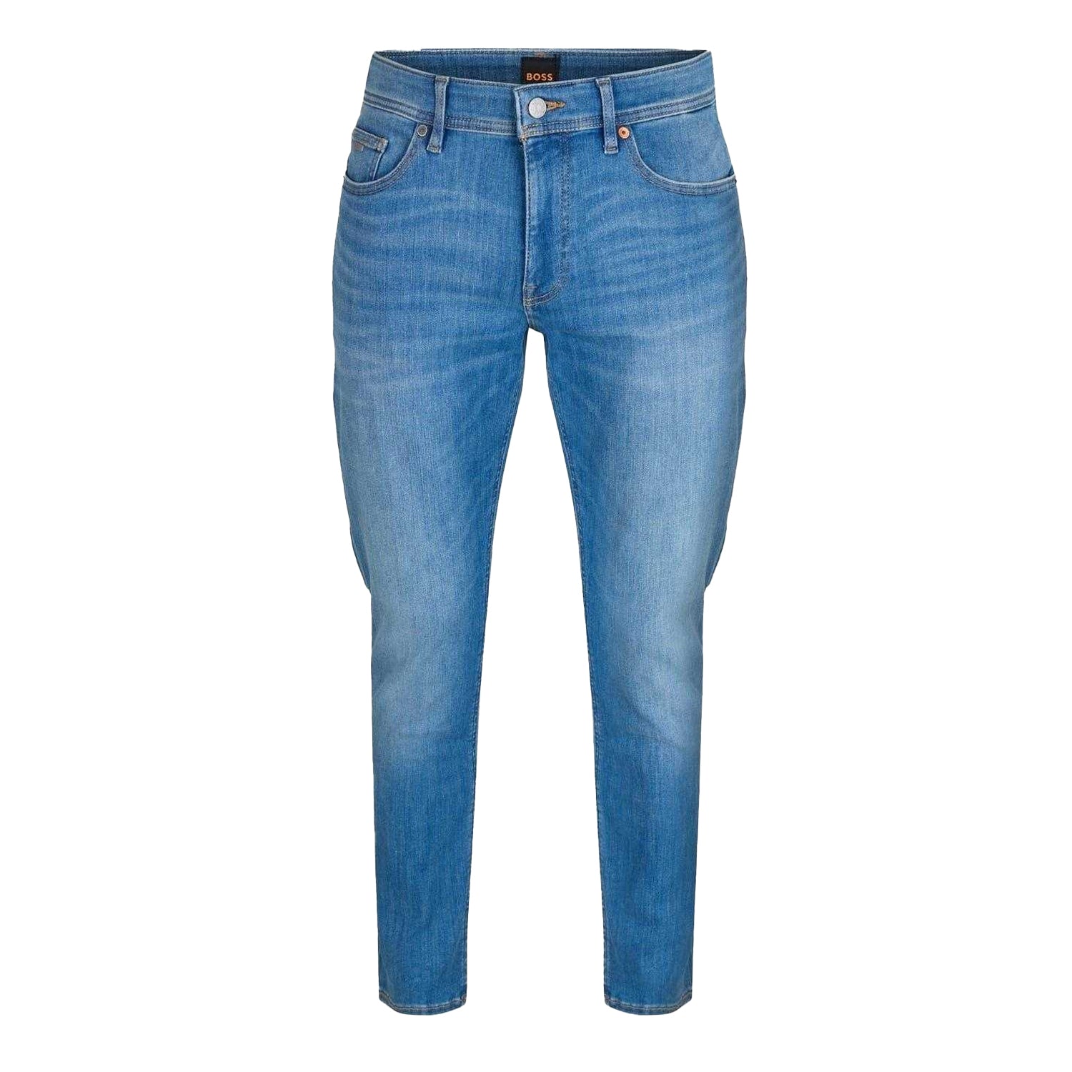 Bright Blue - Front - Boss Mens Delaware Denim 5 Pockets Slim Jeans