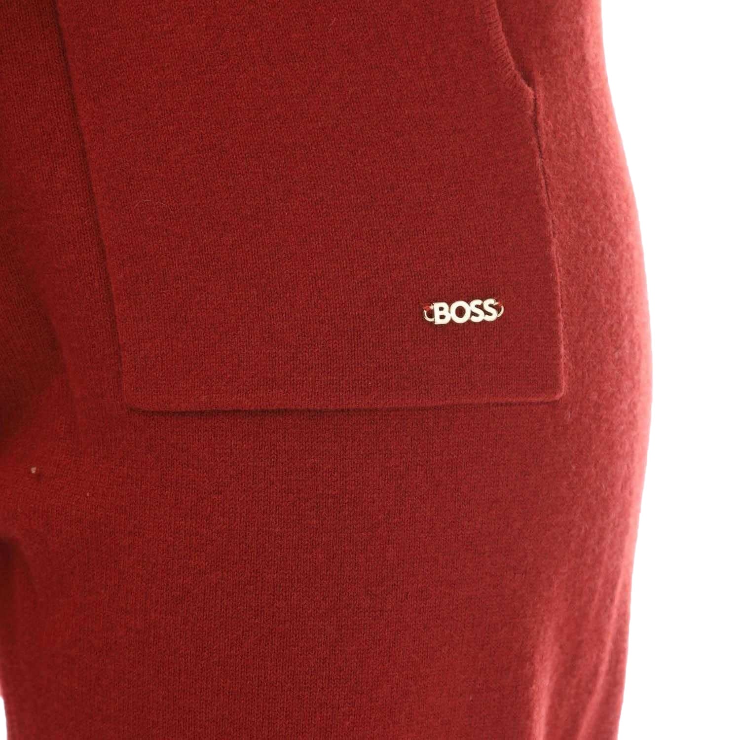 Red - Side - Boss Womens-Ladies Fasolda Jogging Bottoms