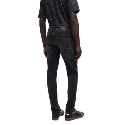 Dark Grey - Back - Boss Mens Delaware 5 Pockets Slim Jeans