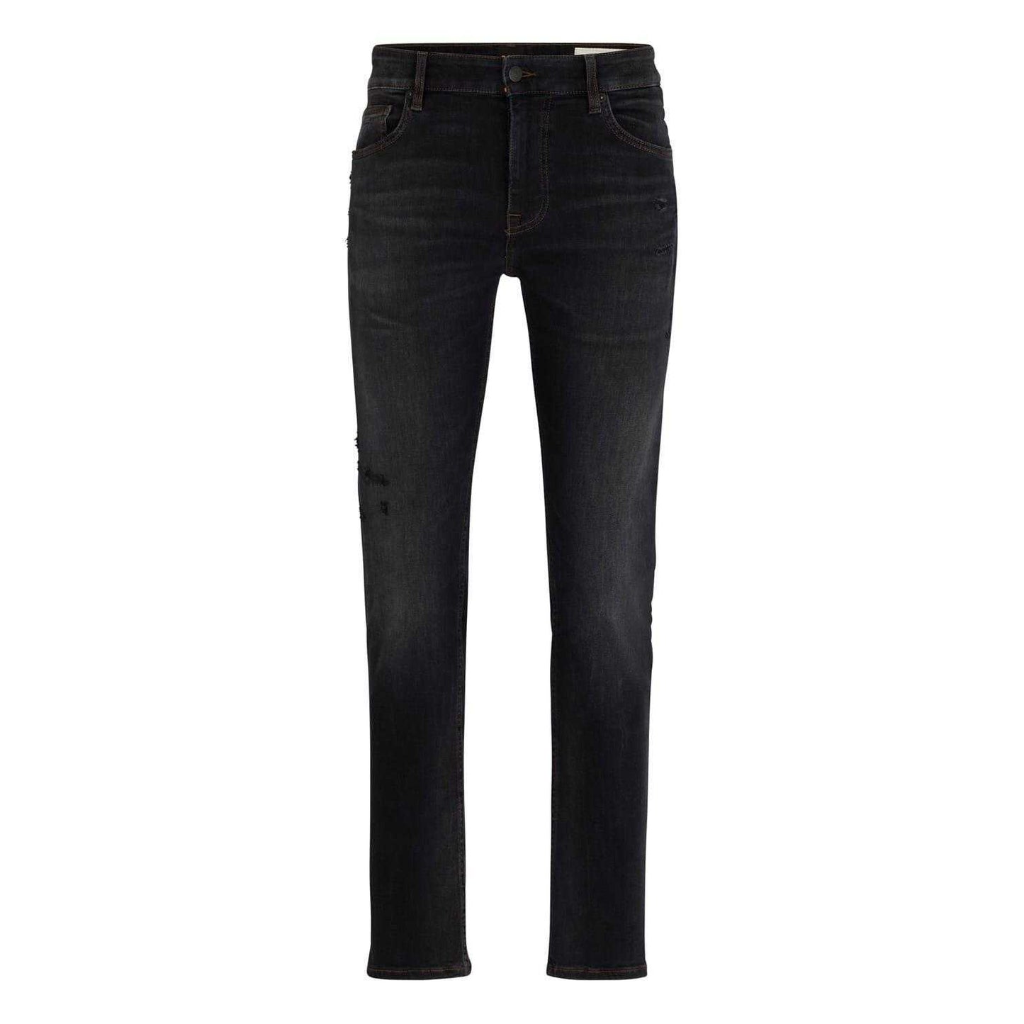 Dark Grey - Front - Boss Mens Delaware 5 Pockets Slim Jeans
