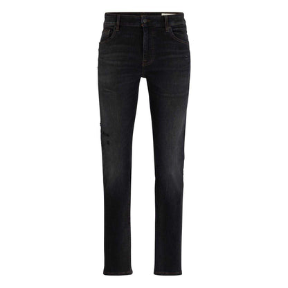 Dark Grey - Front - Boss Mens Delaware 5 Pockets Slim Jeans