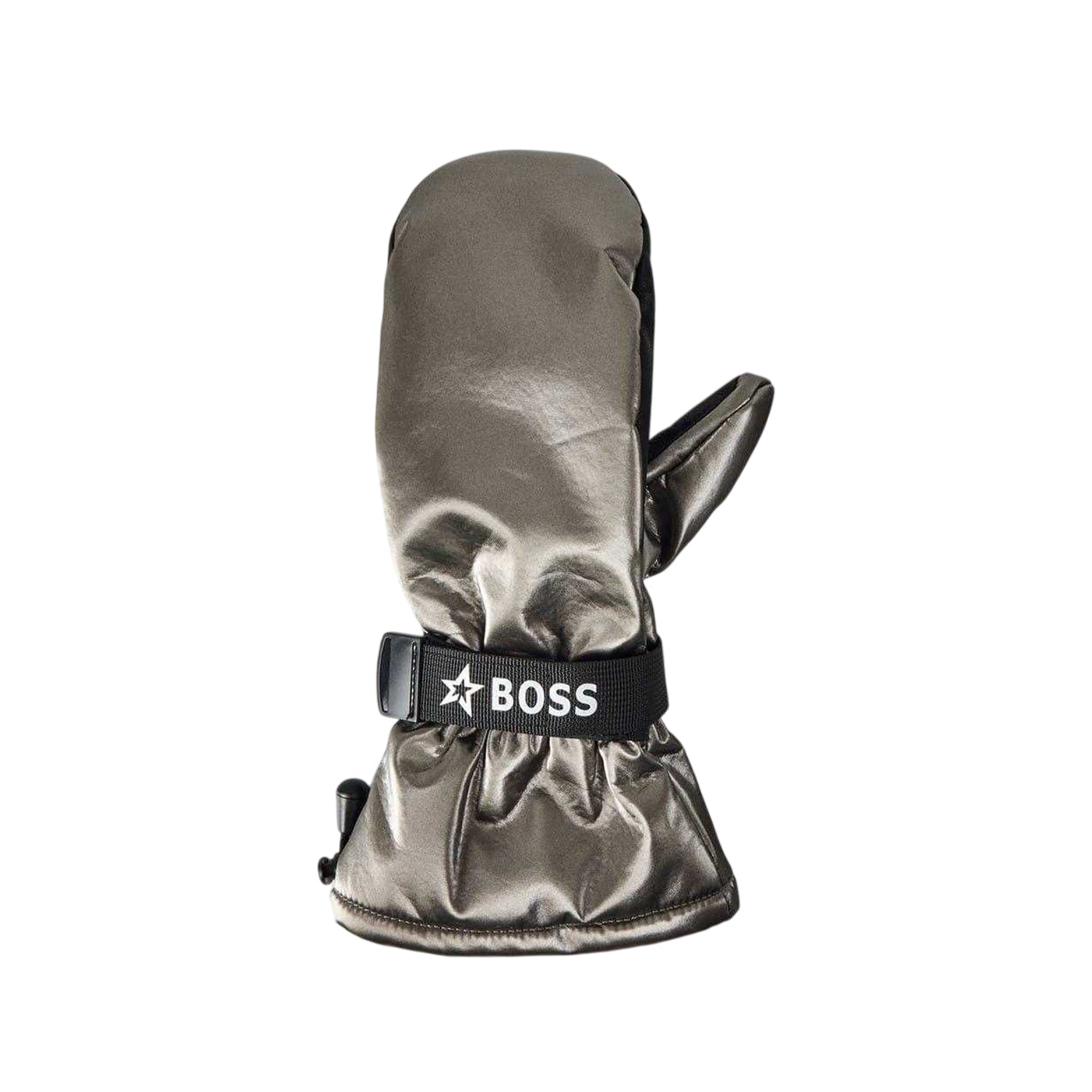 Grey - Back - Boss Unisex Adult Metallic Ski Mittens