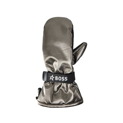 Grey - Back - Boss Unisex Adult Metallic Ski Mittens