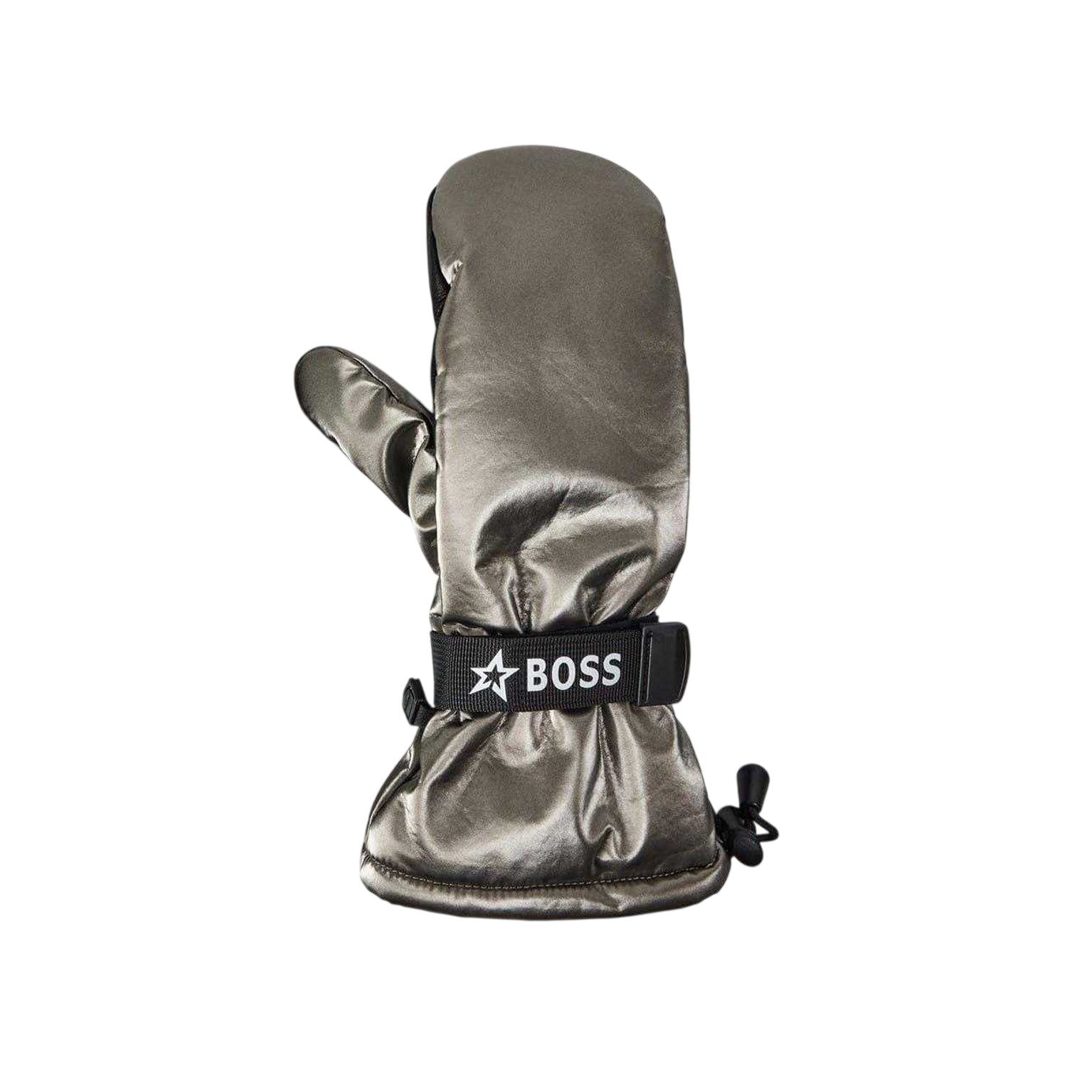Grey - Side - Boss Unisex Adult Metallic Ski Mittens