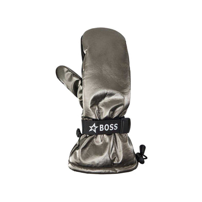 Grey - Side - Boss Unisex Adult Metallic Ski Mittens