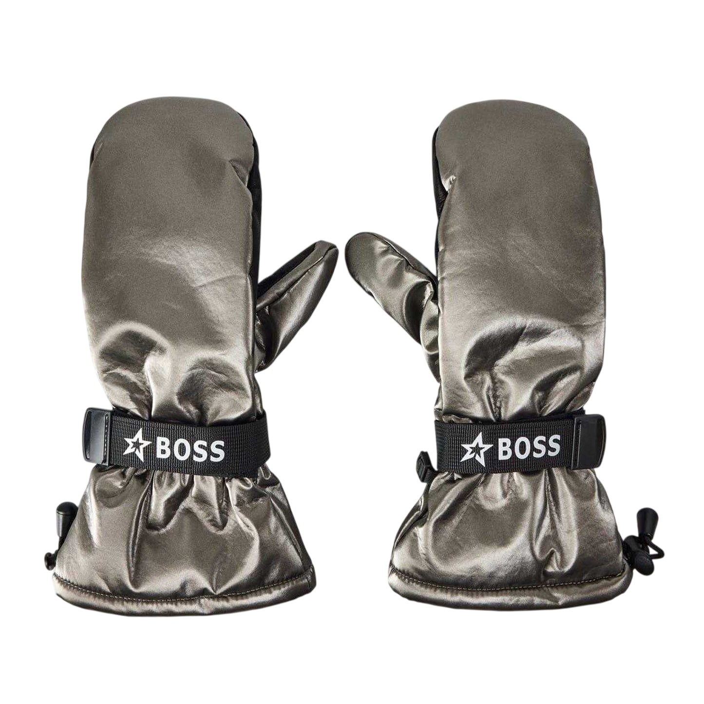Grey - Front - Boss Unisex Adult Metallic Ski Mittens