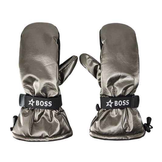 Grey - Front - Boss Unisex Adult Metallic Ski Mittens