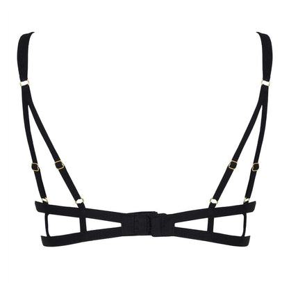 Black - Back - Bluebella Womens-Ladies Cut Out Lace Bra