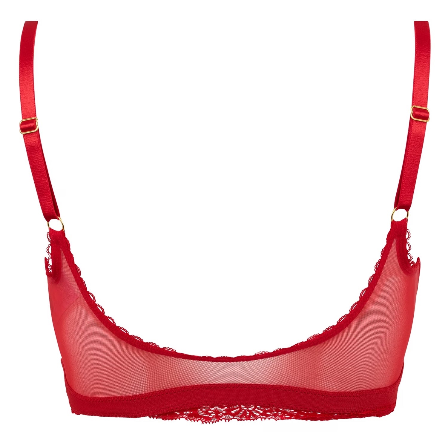 Red - Back - Adidas Womens-Ladies Rubberised Logo Lace Bralette
