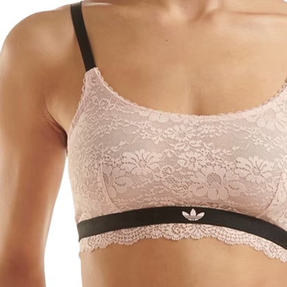 Peach Whip - Side - Adidas Womens-Ladies Rubberised Logo Lace Bralette