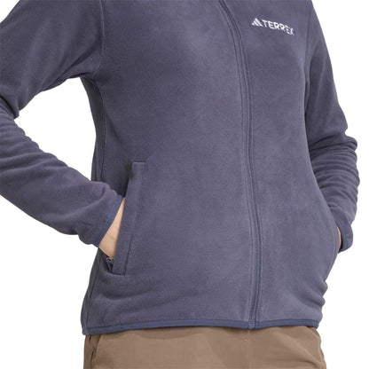 Shadow Blue - Side - Adidas Womens-Ladies Xperior Softshell Fleece Jacket