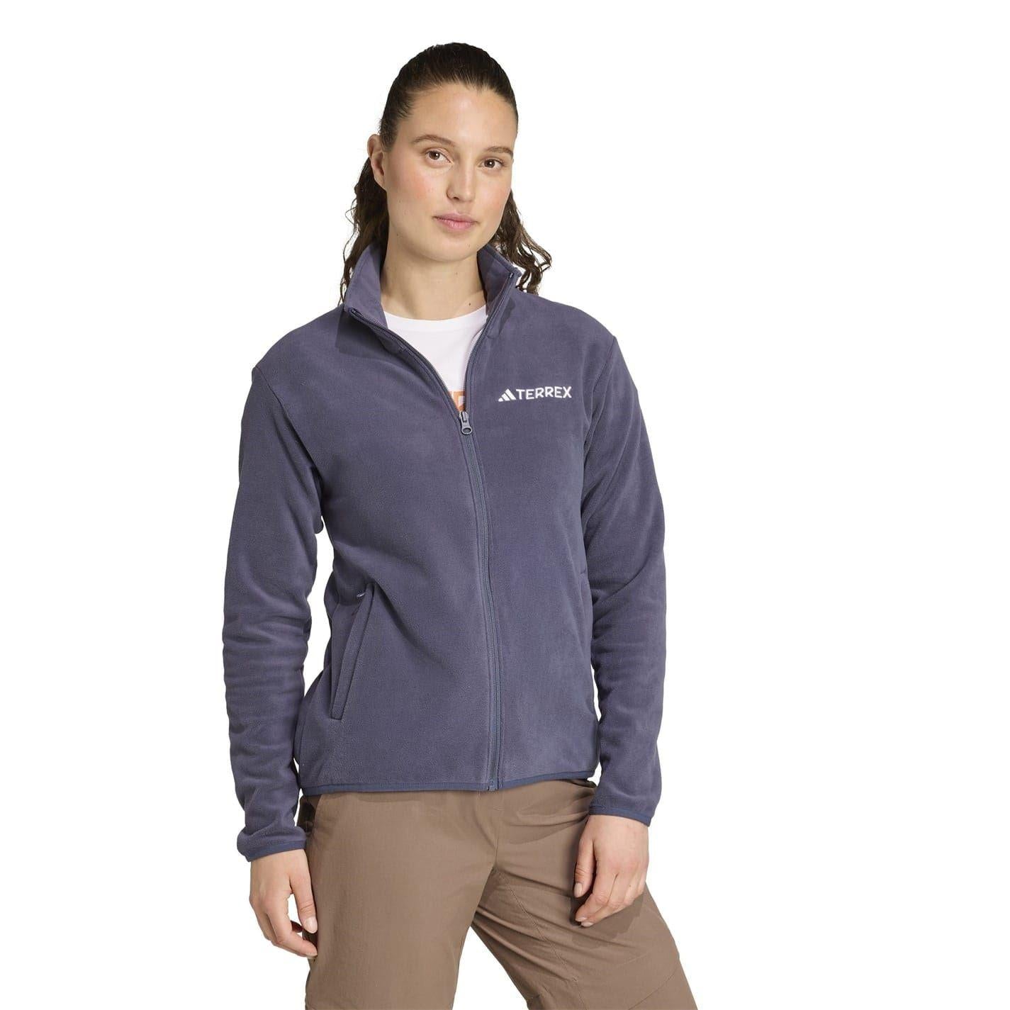 Shadow Blue - Pack Shot - Adidas Womens-Ladies Xperior Softshell Fleece Jacket