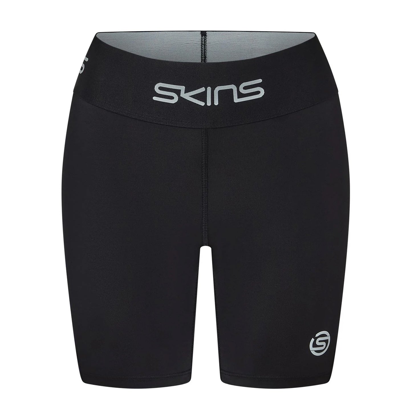 Black - Front - Skins Womens-Ladies Series-1 Skinny Athletic Compression Shorts