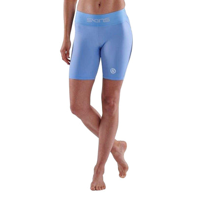 Blue - Front - Skins Womens-Ladies Series-1 Skinny Athletic Compression Shorts