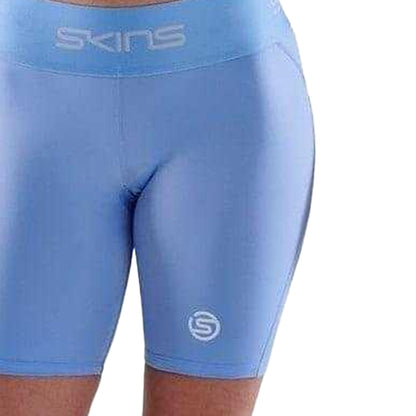 Blue - Side - Skins Womens-Ladies Series-1 Skinny Athletic Compression Shorts