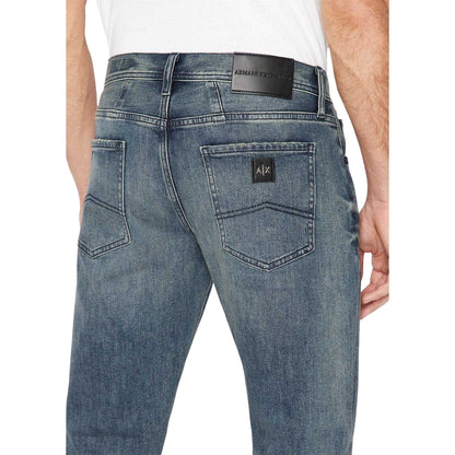 Indigo - Side - Armani Exchange Mens J13 Denim Slim Jeans