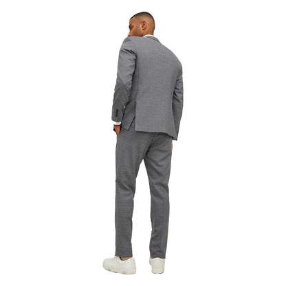 Light Grey Melange - Back - Jack And Jones Mens Textured Suit