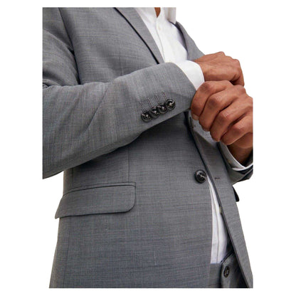 Light Grey Melange - Side - Jack And Jones Mens Textured Suit