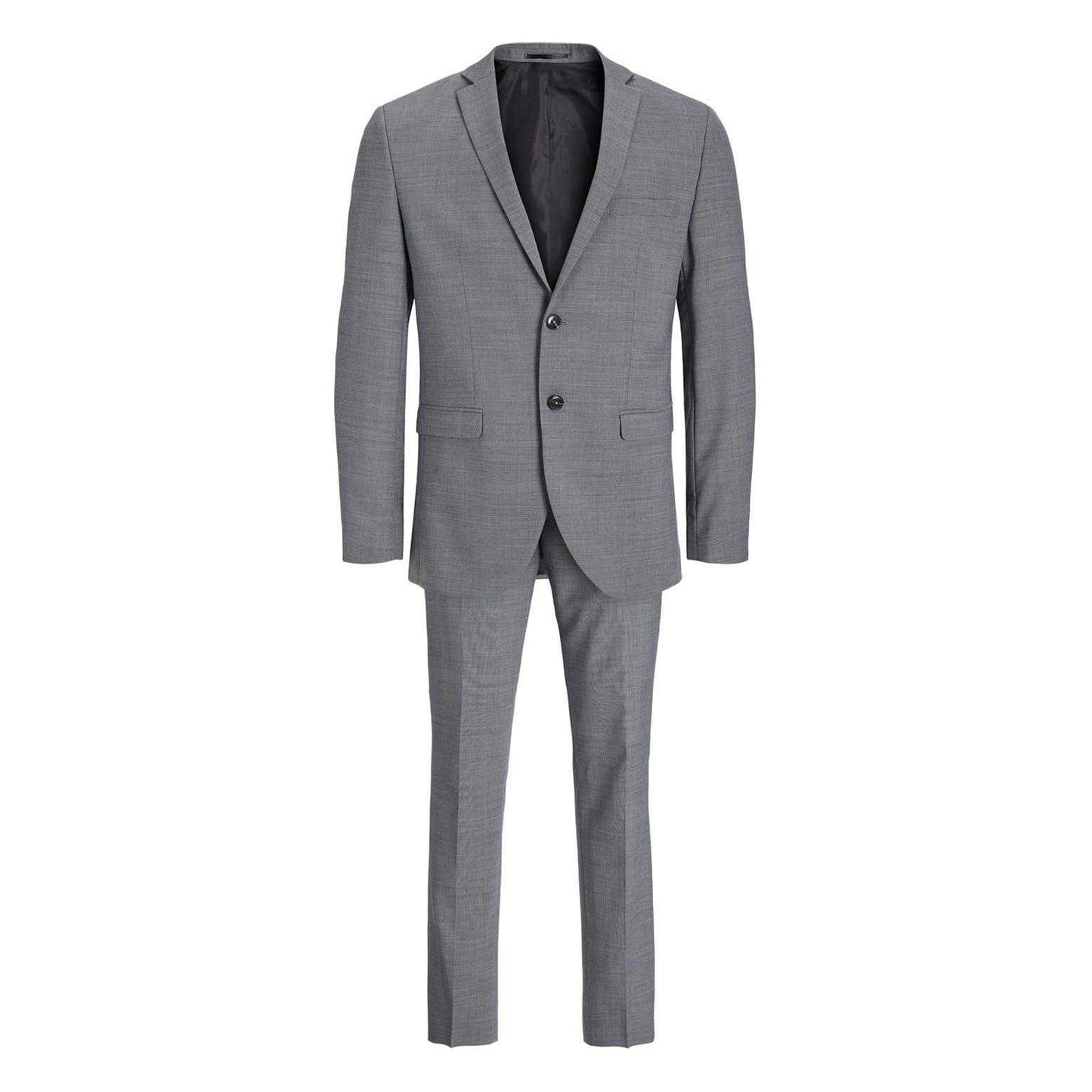 Light Grey Melange - Front - Jack And Jones Mens Textured Suit