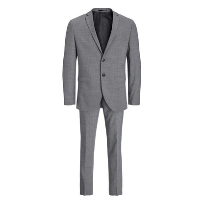 Light Grey Melange - Front - Jack And Jones Mens Textured Suit