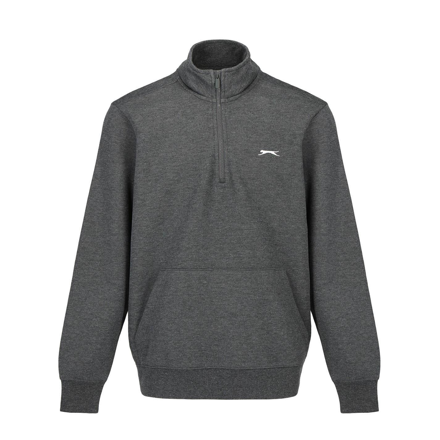 Charcoal Marl - Front - Slazenger Mens Quarter Zip Fleece