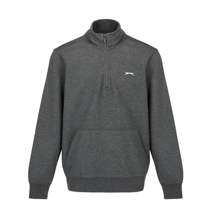 Charcoal Marl - Front - Slazenger Mens Quarter Zip Fleece