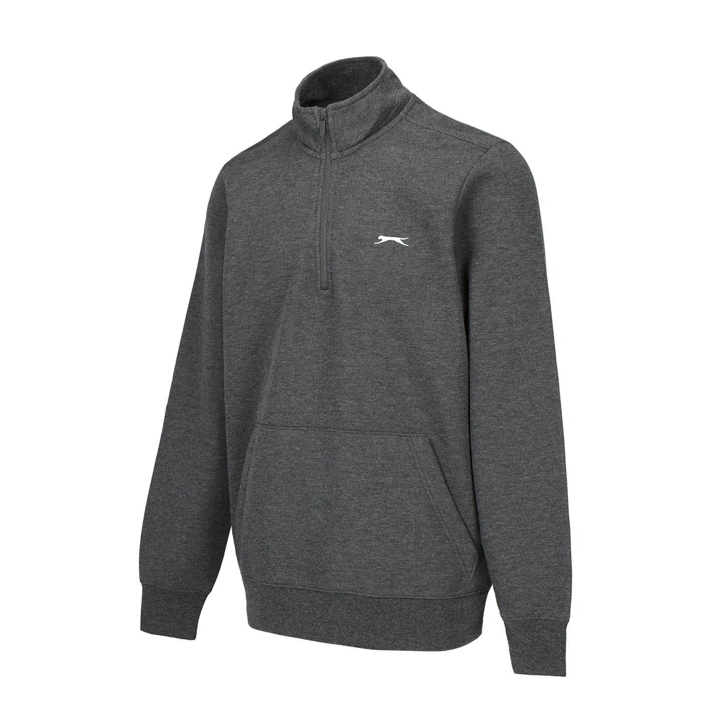 Charcoal Marl - Side - Slazenger Mens Quarter Zip Fleece