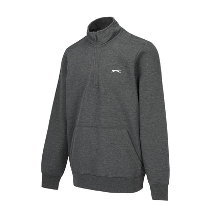 Charcoal Marl - Side - Slazenger Mens Quarter Zip Fleece