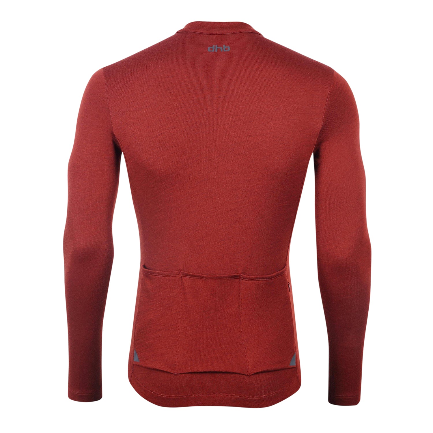Fired Brick - Back - dhb Mens Aeron 2.0 Merino Wool Long-Sleeved Cycling Jersey