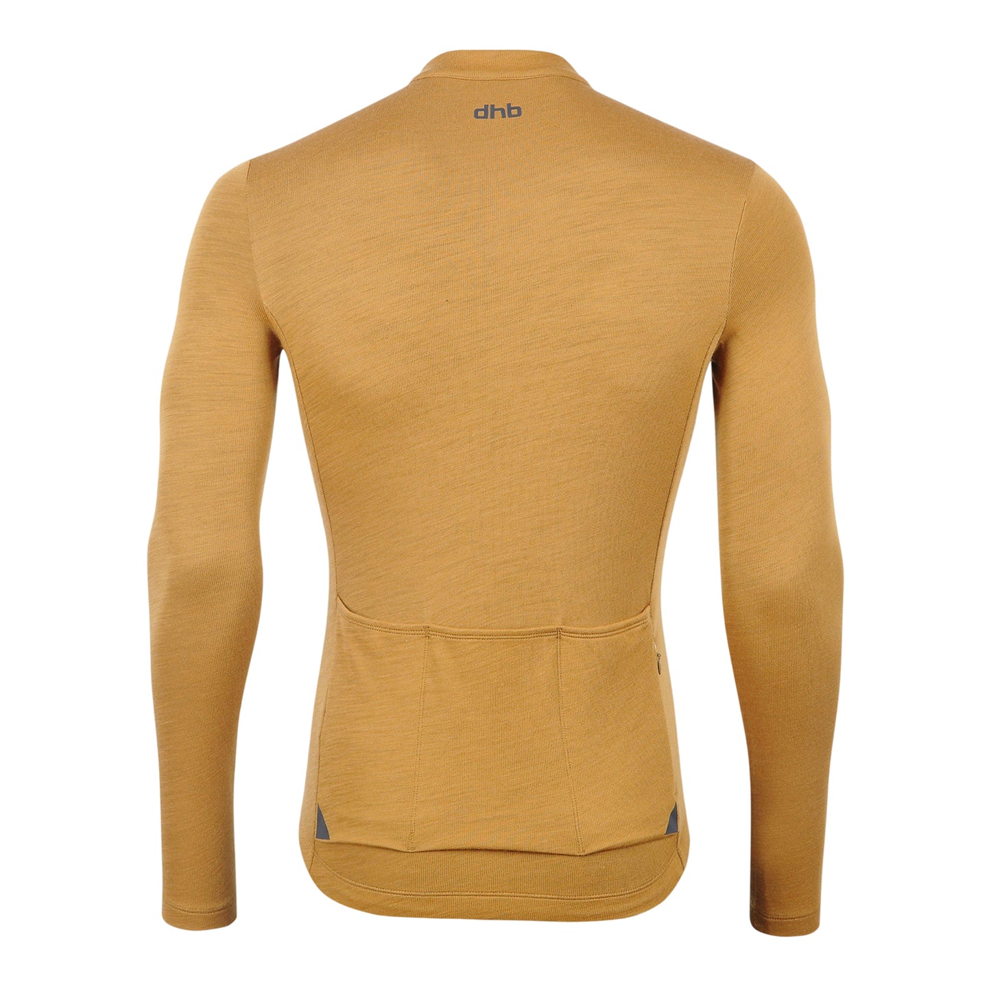 Golden Brown - Back - dhb Mens Aeron 2.0 Merino Wool Long-Sleeved Cycling Jersey
