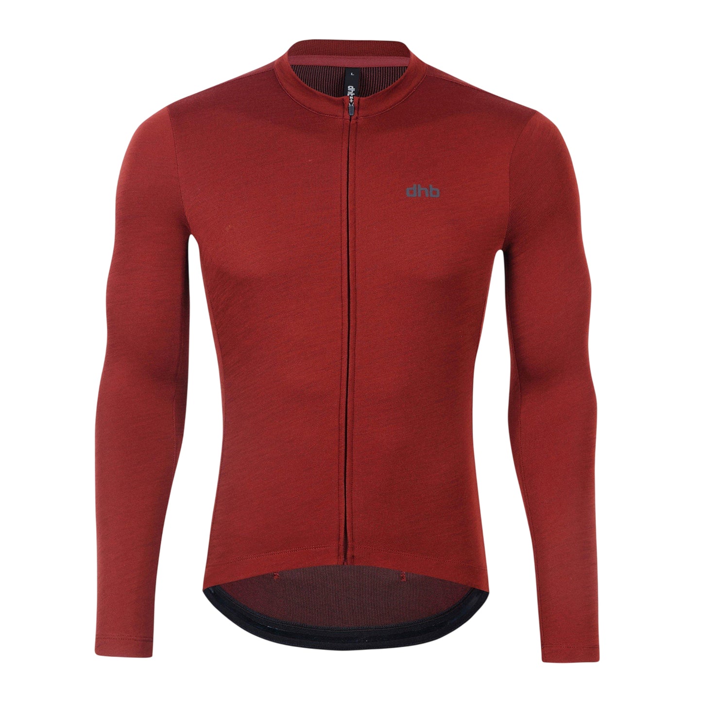 Fired Brick - Front - dhb Mens Aeron 2.0 Merino Wool Long-Sleeved Cycling Jersey