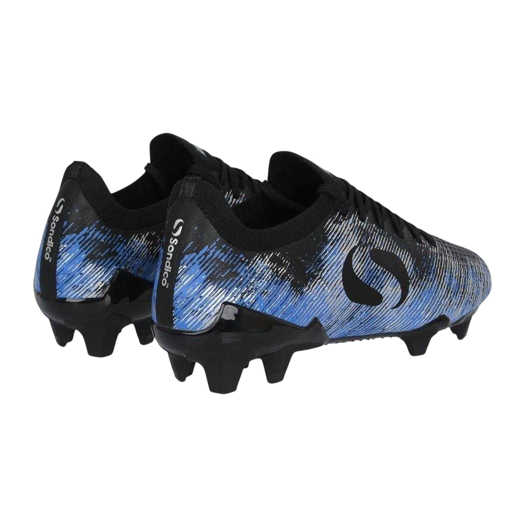 Black-Blue - Back - Sondico Childrens-Kids Blaze Knitted Sock Football Boots