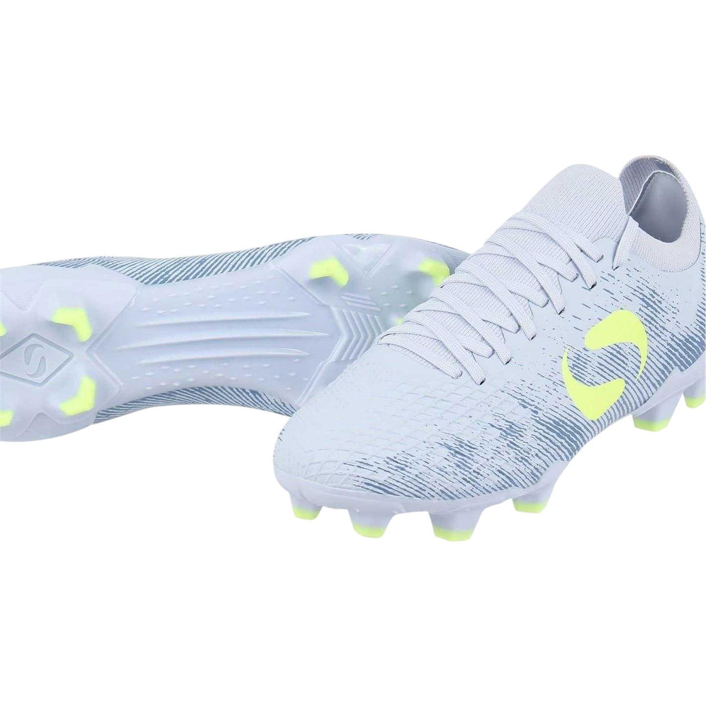 Purple-Lime - Side - Sondico Childrens-Kids Blaze Knitted Sock Football Boots