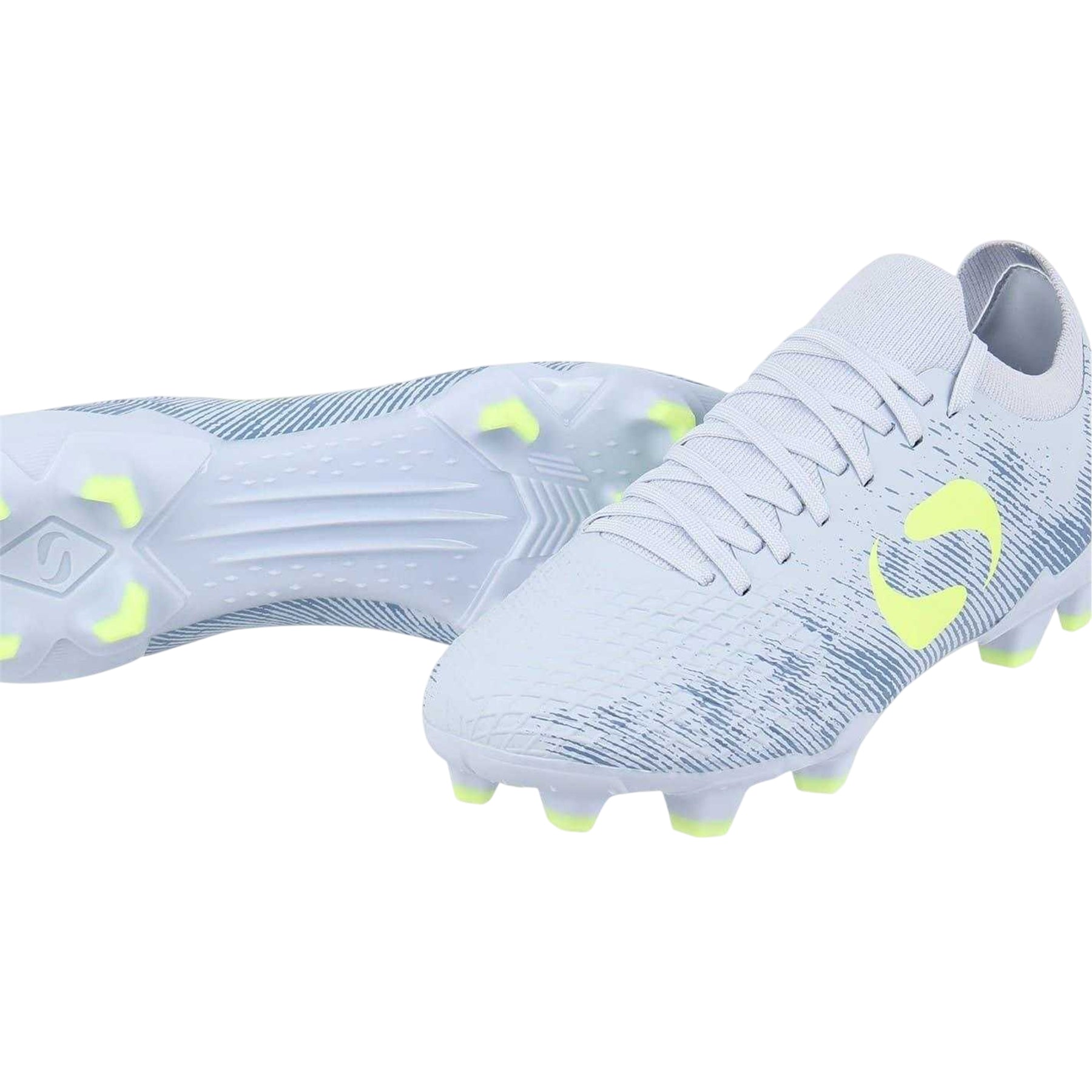 Purple-Lime - Side - Sondico Childrens-Kids Blaze Knitted Sock Football Boots