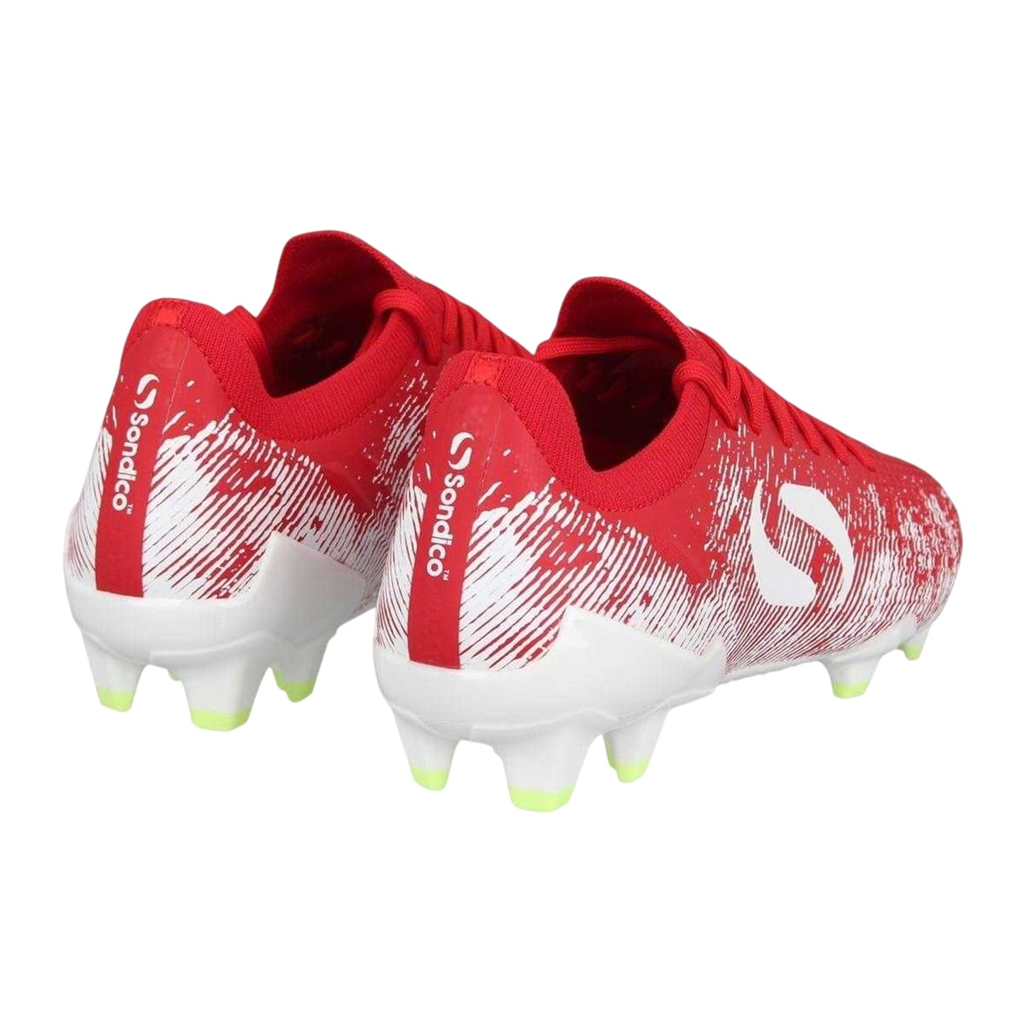 Red-White - Back - Sondico Childrens-Kids Blaze Knitted Sock Football Boots