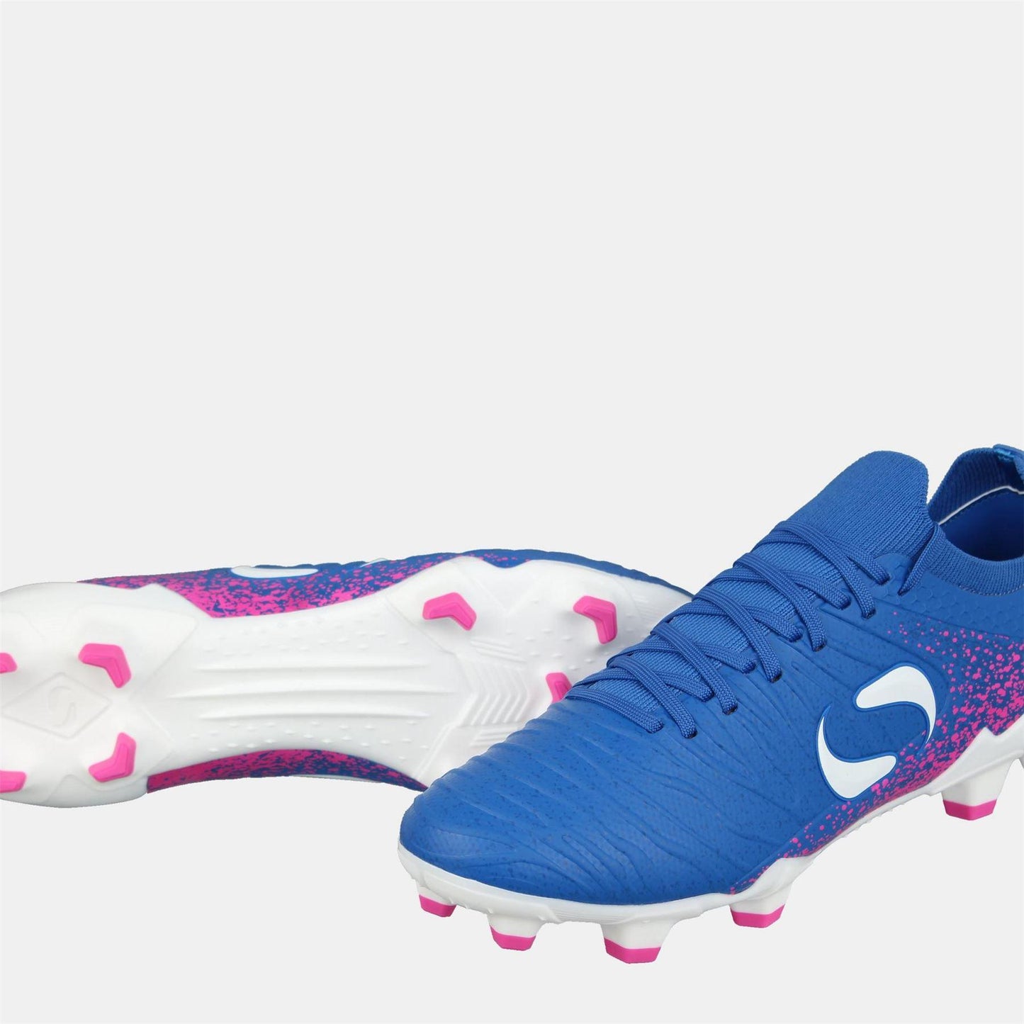 Blue-Pink - Side - Sondico Childrens-Kids Blaze Knitted Sock Football Boots