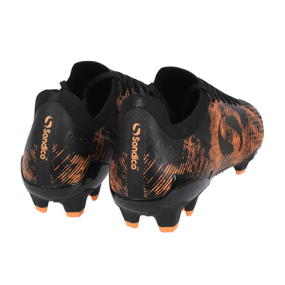 Black-Orange - Back - Sondico Childrens-Kids Blaze Knitted Sock Football Boots