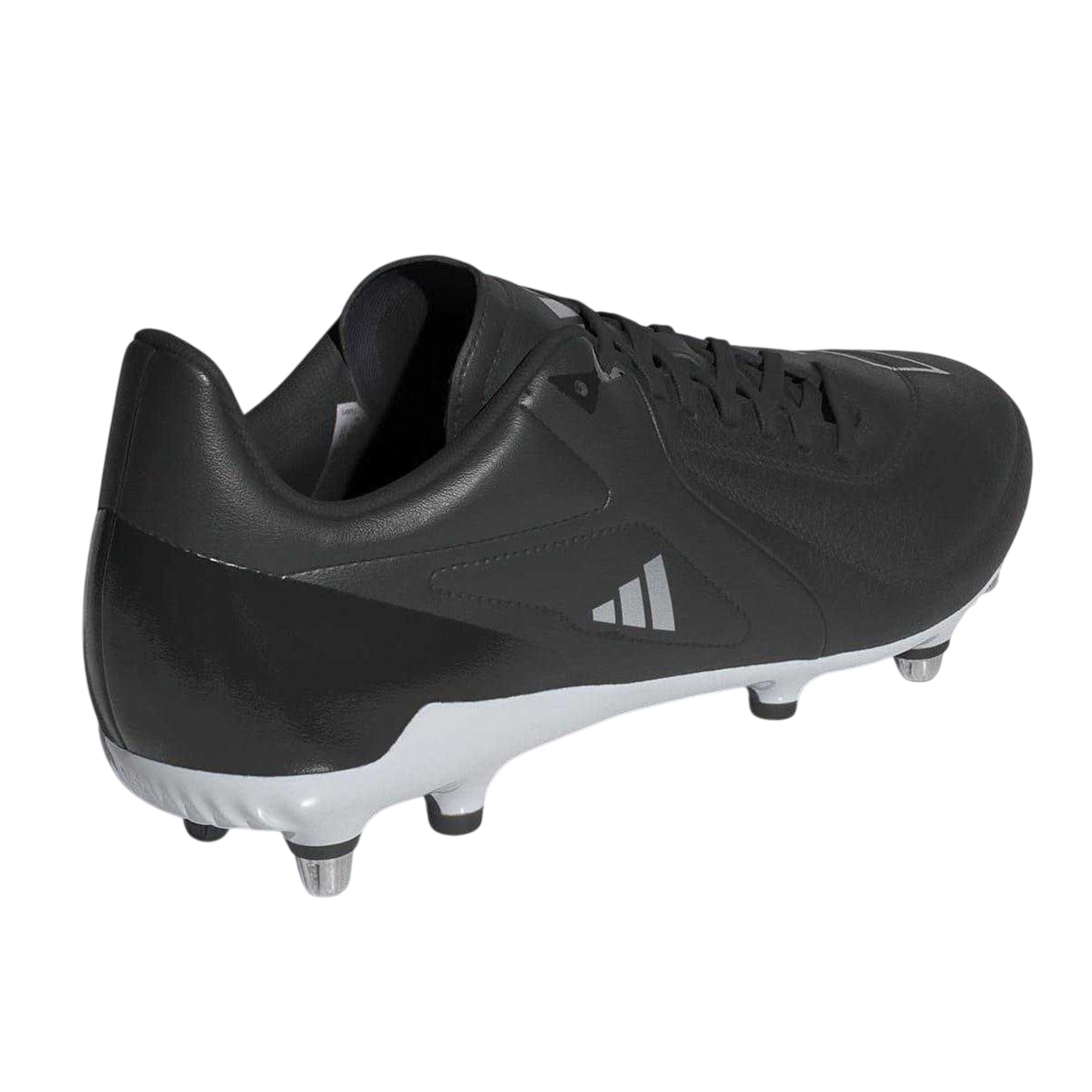 Black-White - Back - Adidas Mens Adizero Soft Ground Rugby Boots
