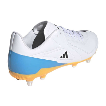 White-Black-Blue - Back - Adidas Mens Adizero Soft Ground Rugby Boots