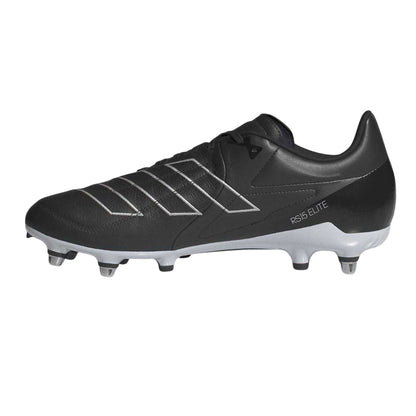 Black-White - Side - Adidas Mens Adizero Soft Ground Rugby Boots