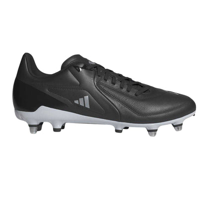 Black-White - Front - Adidas Mens Adizero Soft Ground Rugby Boots