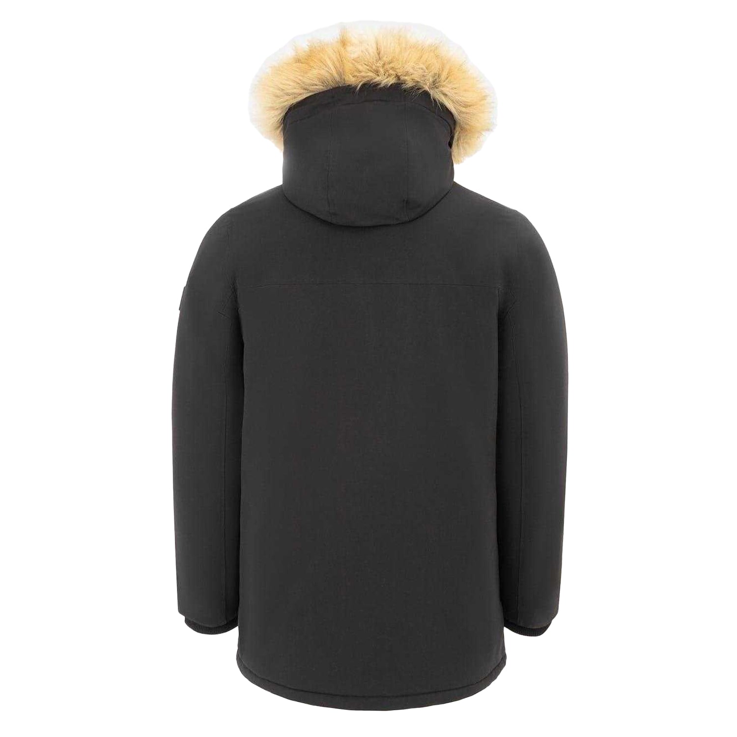 Black - Back - SoulCal Mens Faux Fur Trim Hooded Regular Parka
