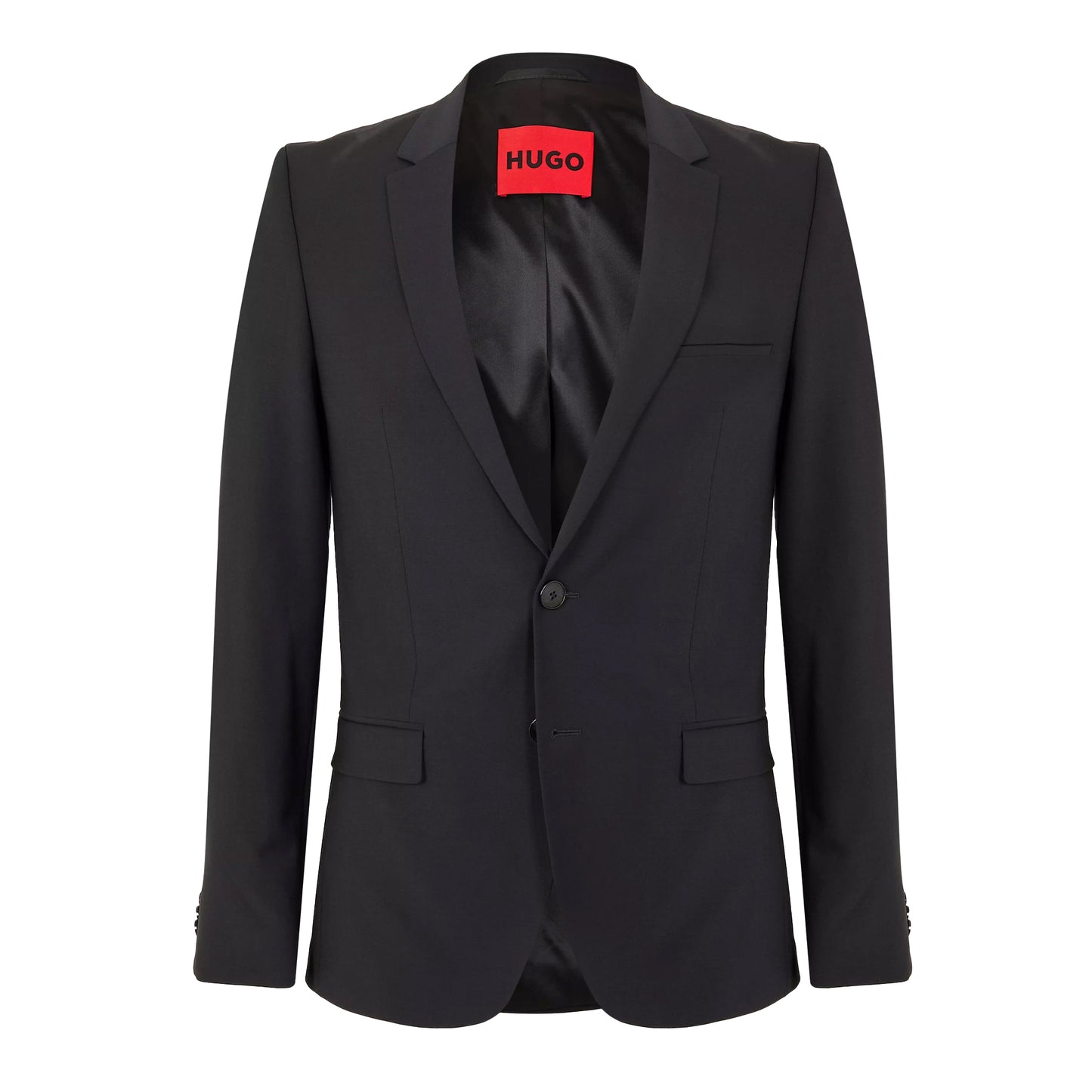 Dark Blue - Front - Hugo Mens Hesten Structured Shoulder Suit