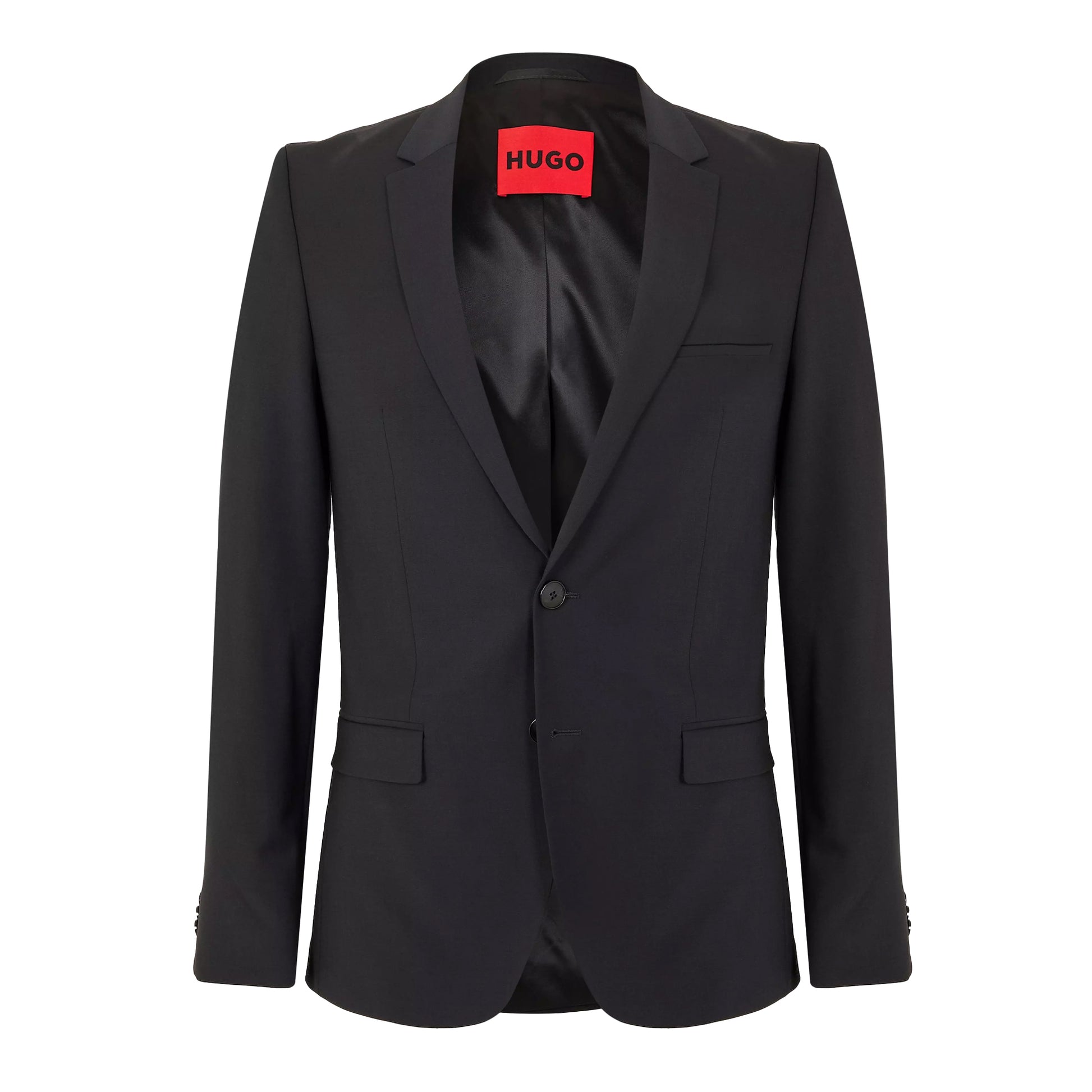 Dark Blue - Front - Hugo Mens Hesten Structured Shoulder Suit